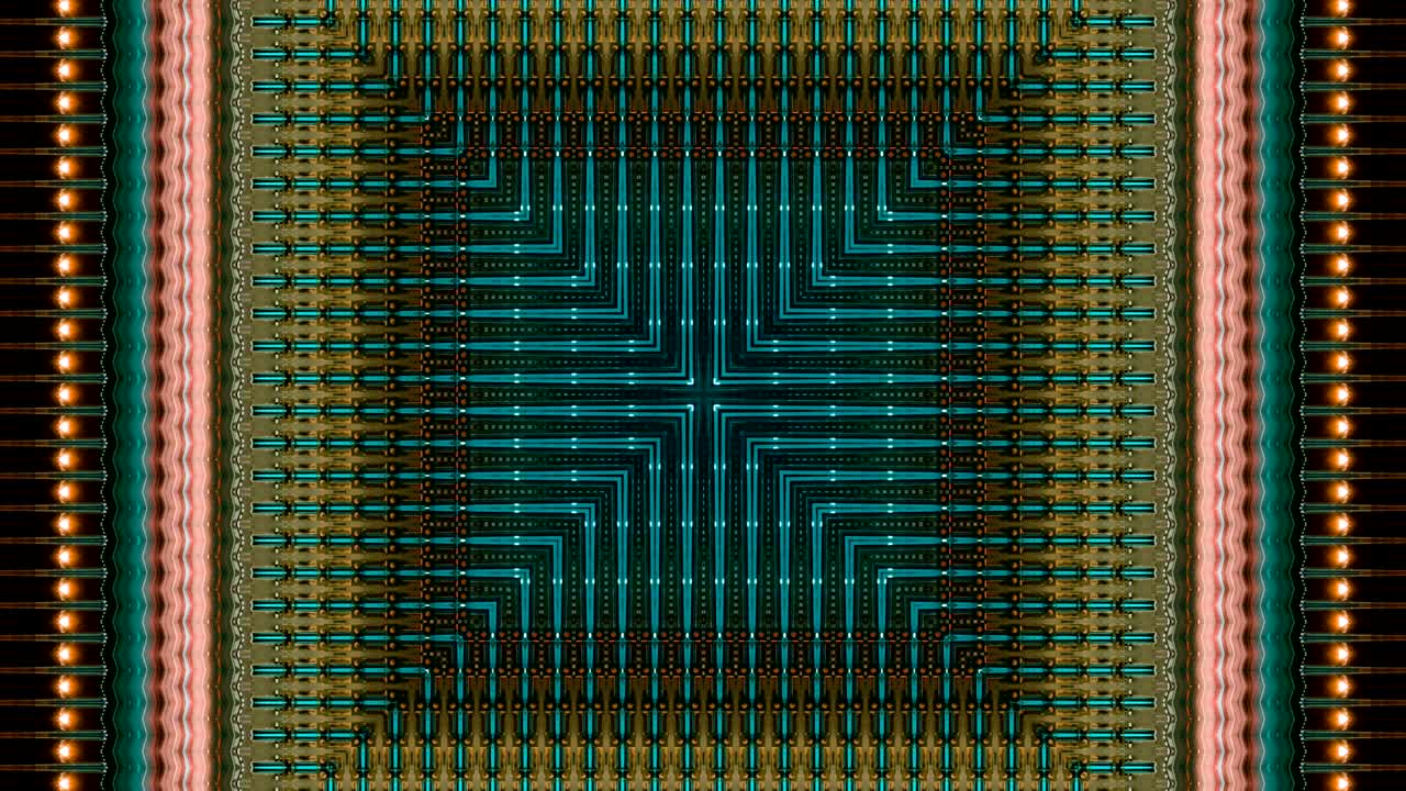 Futuristic Abstract background with animation of flight in abstract futuristic tunnel with neon light lines pattern.