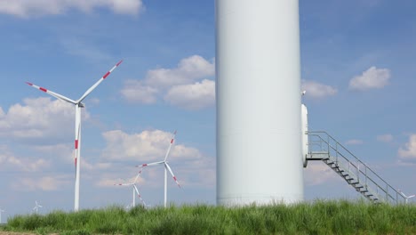 foothill with door of windmill, wind generators, turbines