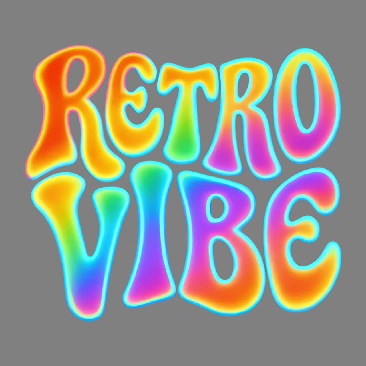 Colorful retro typography design animation, transparent 4K video, green screen
