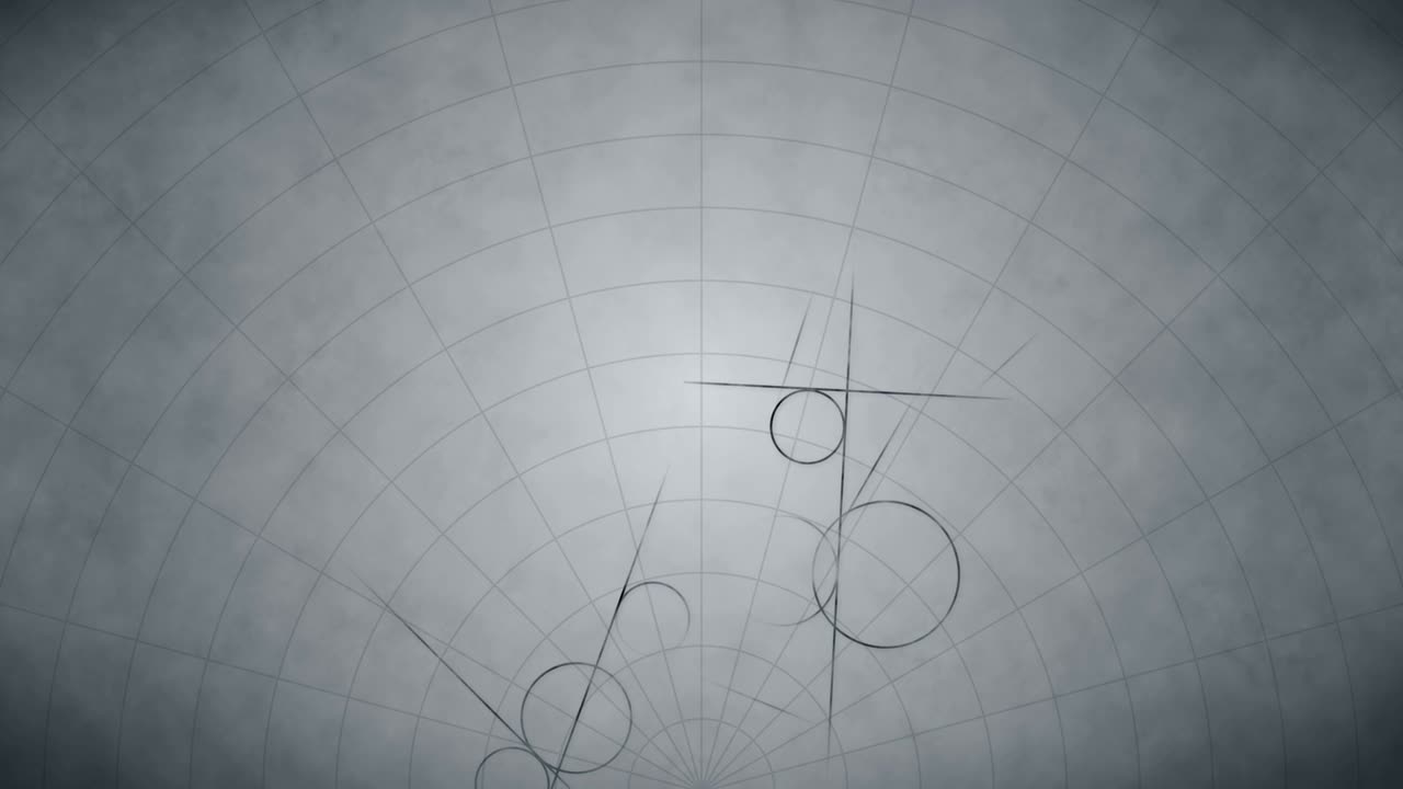 수학에서 과학적 기하학적 패턴을 가진 루프 전환 애니메이션 - 수학과 교육 배경 - 원과 선