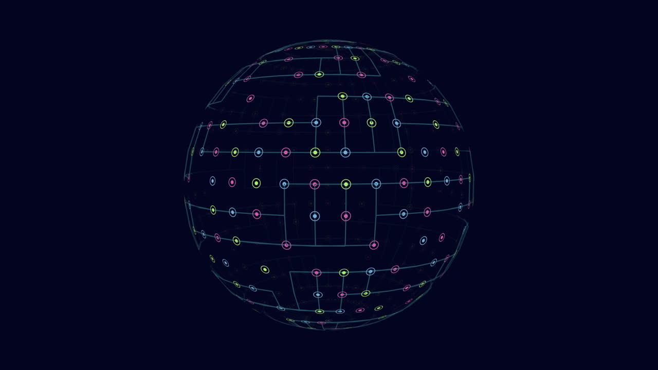 abstracto de líneas de esfera 3d y composición de puntos