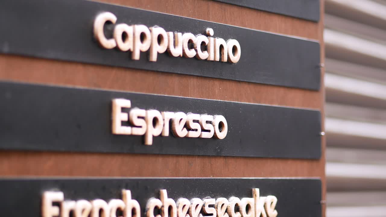 tablero de menús de las cafeterías