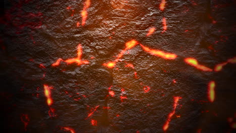 cinematic theme with red hot lava and motion camera on dark background