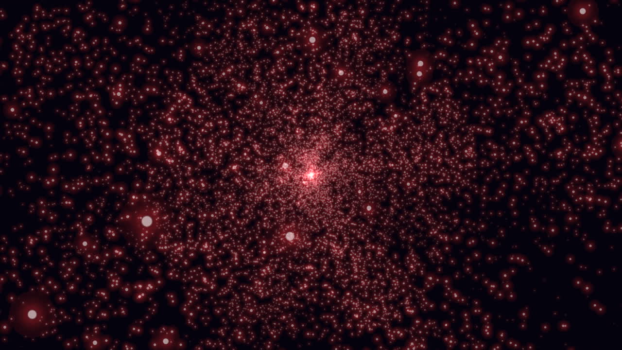 매혹적인 대칭 패턴은 검은색에 떠다니는 은 점입니다.