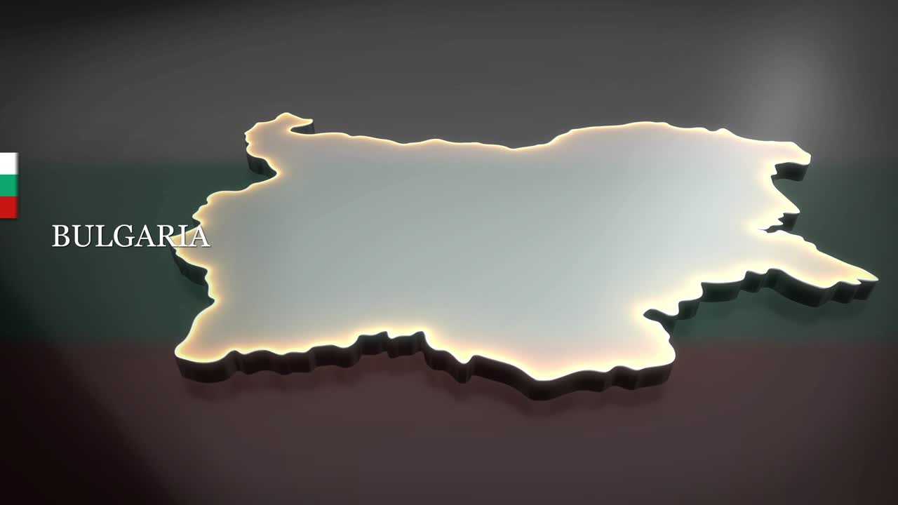 불가리아의 3d 애니메이션 지도
