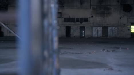 old abandoned building with scorched walls and debris