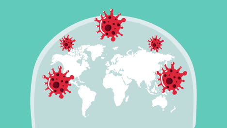 particelle pandemiche di covid-19 e mappe della terra