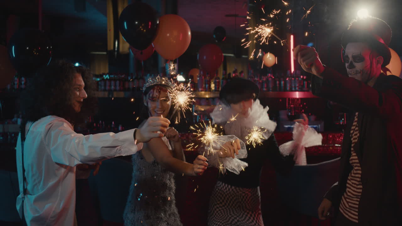 파티에서 친구 그룹.