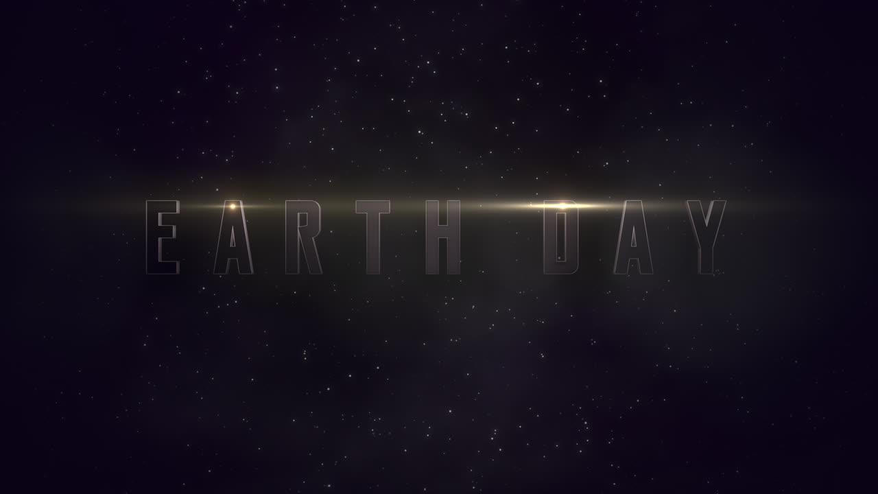 día de la tierra con campo de estrellas y luz dorada en galaxia