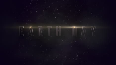 día de la tierra con campo de estrellas y luz dorada en galaxia