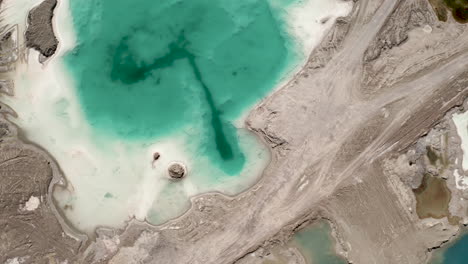 aerial of salt lakes, natural landscape in qinghai, china.