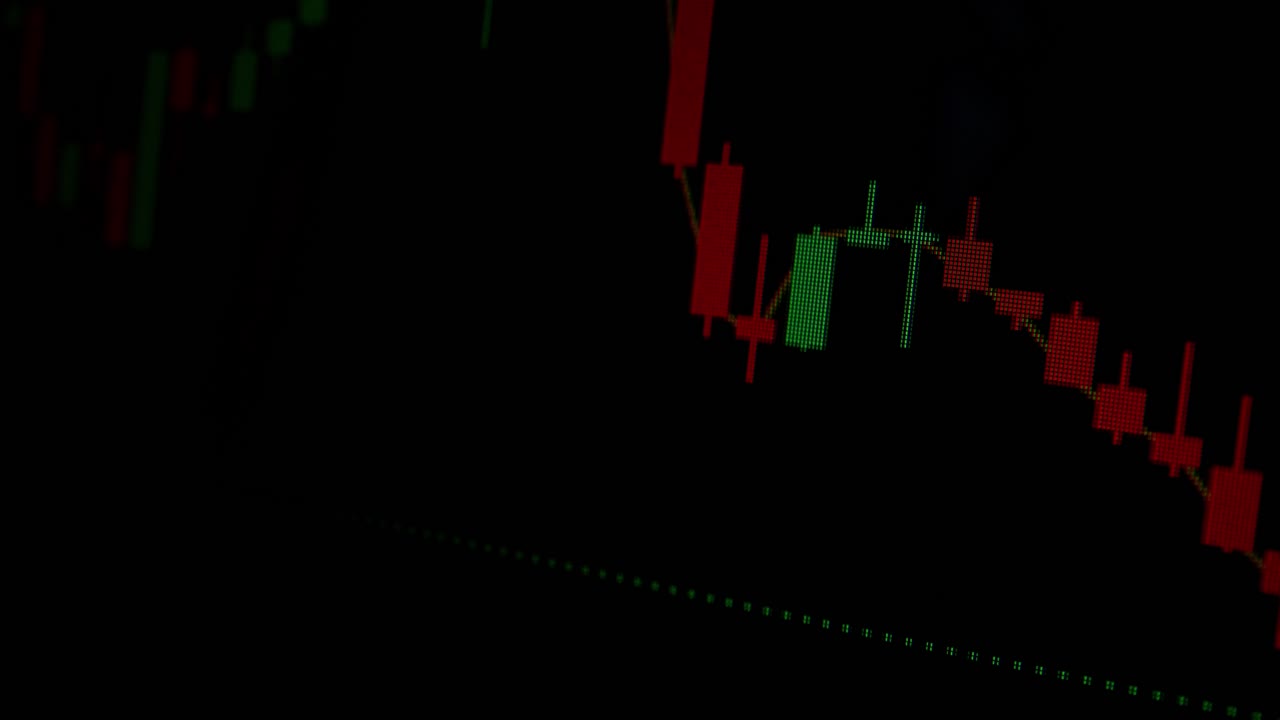 Stock Market Candlestick Chart Showing Downward Trend