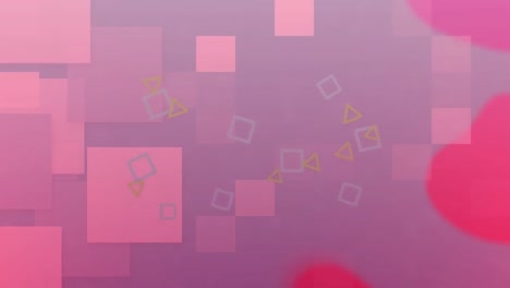 animación de formas en movimiento sobre fondo rosa