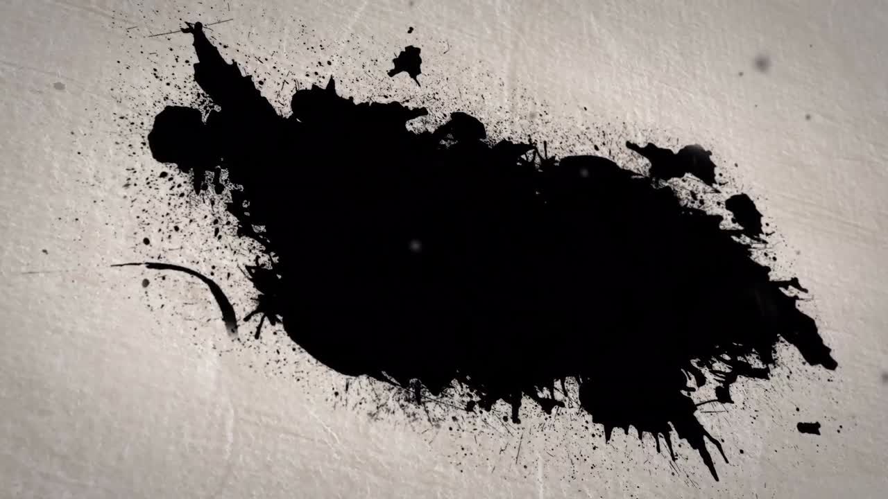 анимация черных пятен и пятна крови на бежевом фоне