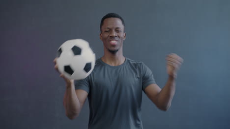 man playing with soccer ball