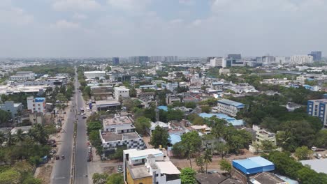 aerial shots of mogappair east, capturing the contrast between the two sides.