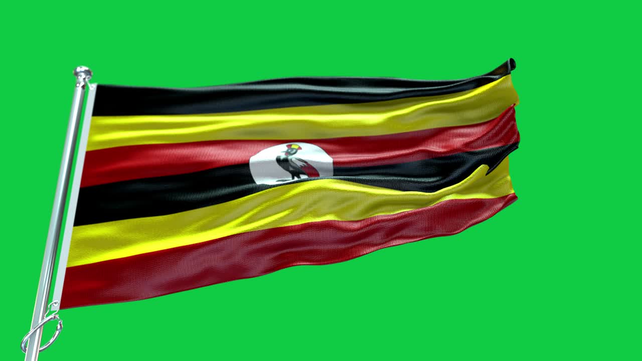 4k bandera muy detallada de uganda - bandera de uganda alto detalle - bandera nacional de uganda patrón de ondas elementos en bucle