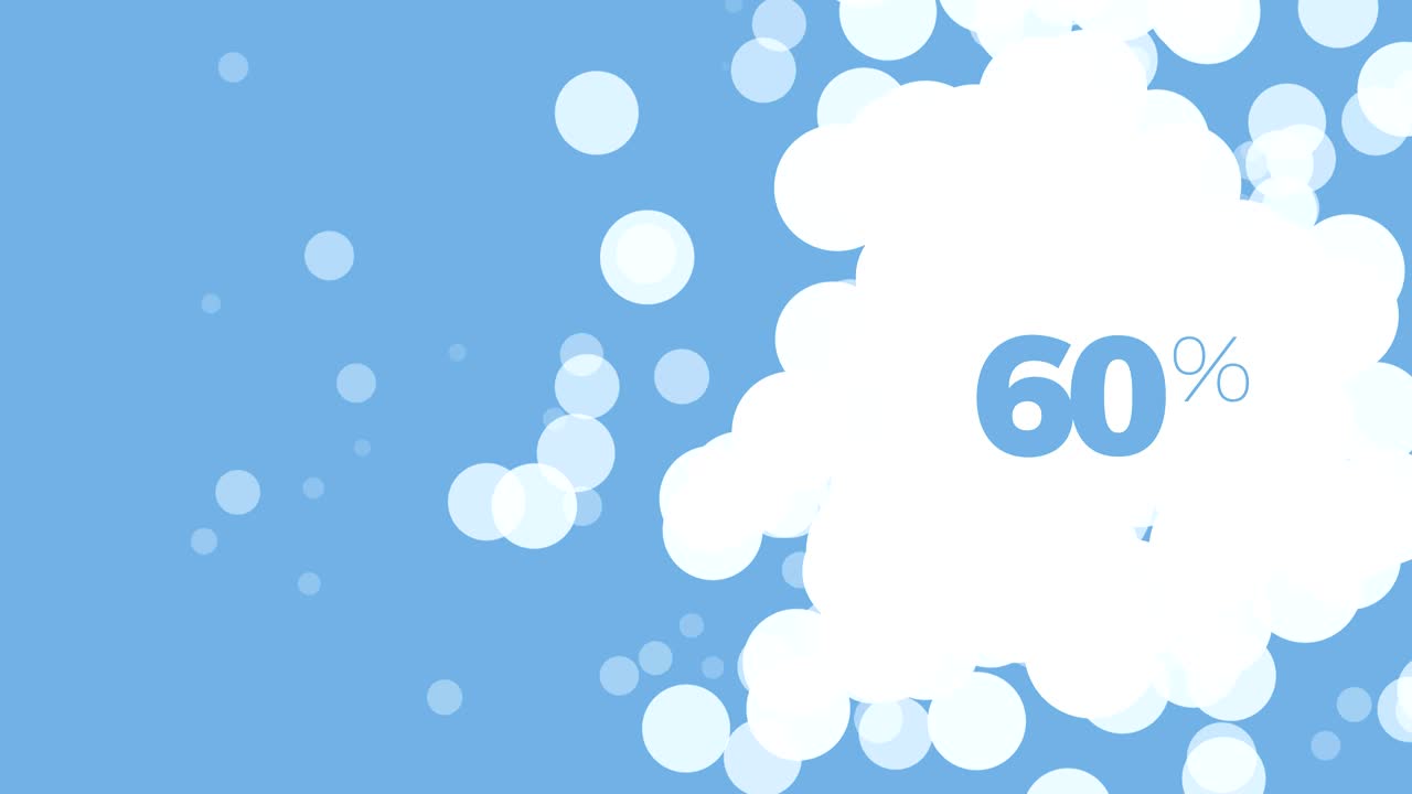 추상적인 그룹화 거품으로 비디오 컨셉을 로드합니다.