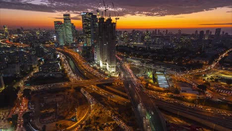 Zeitraffer-Des-Sonnenuntergangs-In-Tel-Aviv