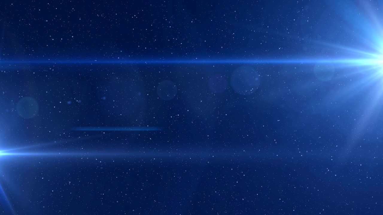 파란색 배경에 빛나는  ⁇  반점과 입자