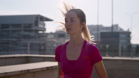 woman running outdoors