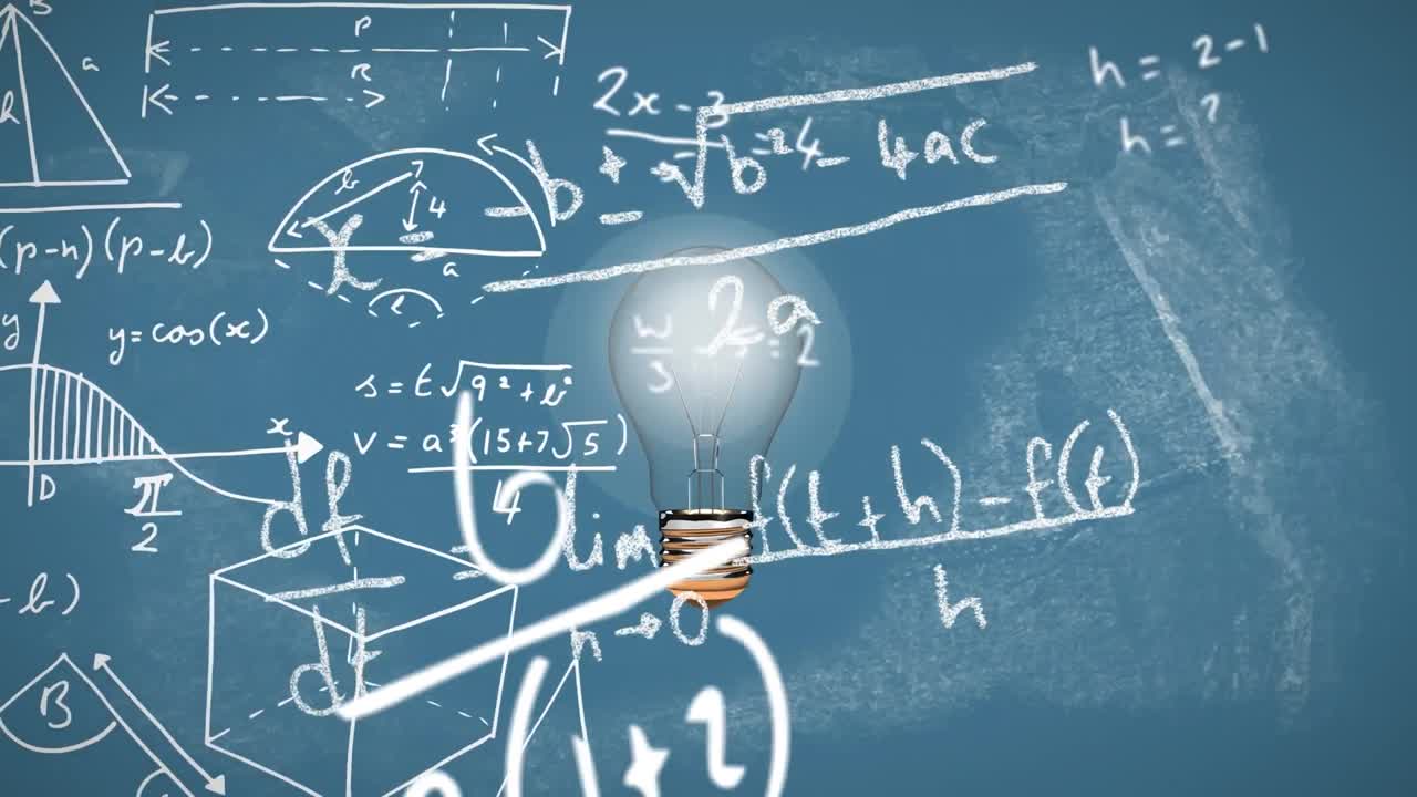 전구의 애니메이션과 과학 공식 데이터 처리
