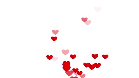 corazones rojos flotantes en fondo blanco bucle sin costuras con espacio de copia para su texto. amor, pasión y celebración concepto de fondo para el día de san valentín, el día de la madre, aniversario de bodas.