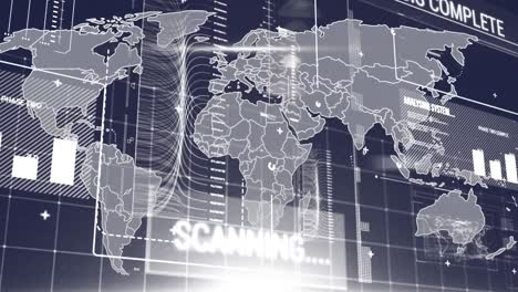 Animación-Del-Procesamiento-De-Datos-Y-Marcadores-Sobre-El-Mapa-Mundial