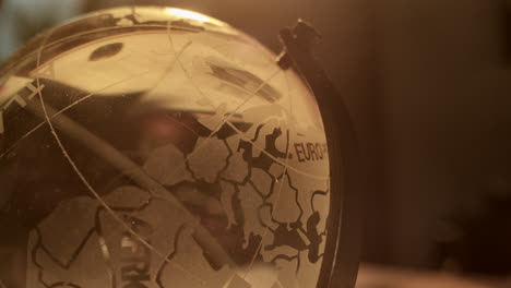 close-up of a vintage glass globe