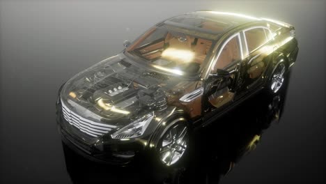 motor y otras partes visibles en el coche