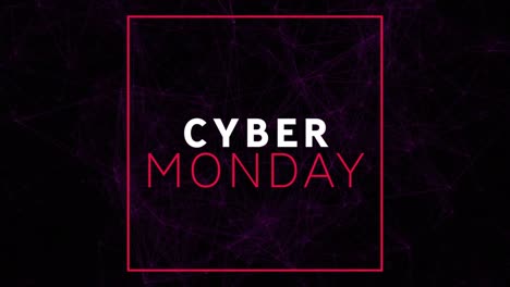 Animación-Del-Texto-De-Venta-Del-Cyber-Monday-A-Través-De-Redes-De-Conexiones.