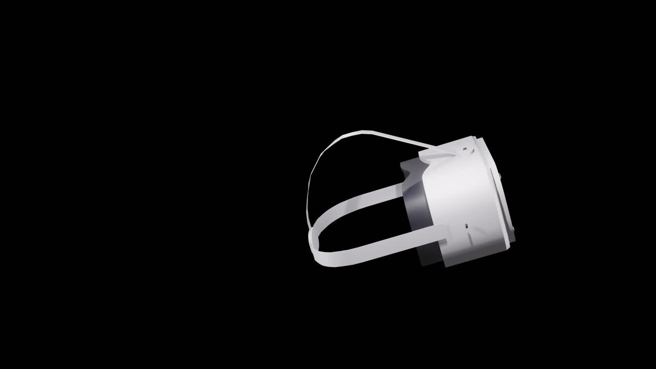 animación del auricular vr girando sobre un fondo negro