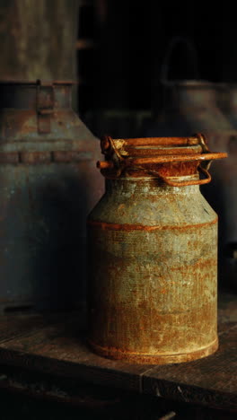 latas de leche vintage oxidadas