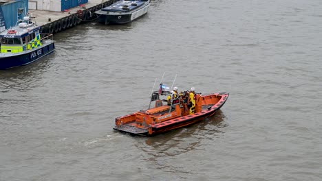 rnli emergency in the thames, london, united kingdom
