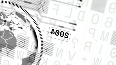 animación del globo sobre el procesamiento de datos sobre fondo blanco