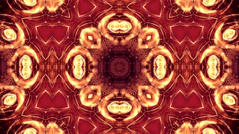 microworld, mandala o fondo abstracto de neón ornamental. composición dorada simétrica compleja con partículas de brillo que forman estructuras onduladas como en un caleidoscopio. animación suave en bucle 4k 3d. 64
