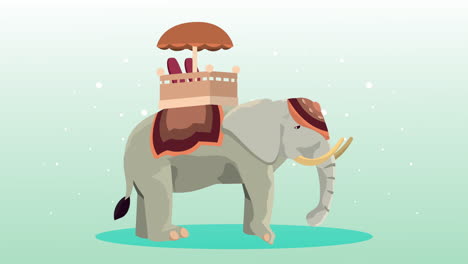 india celebration animation with elephant