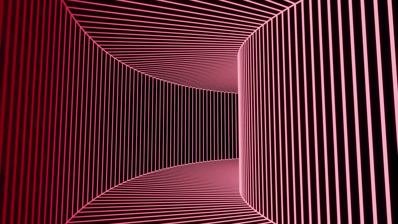 túnel de luz de neón rosa abstracto
