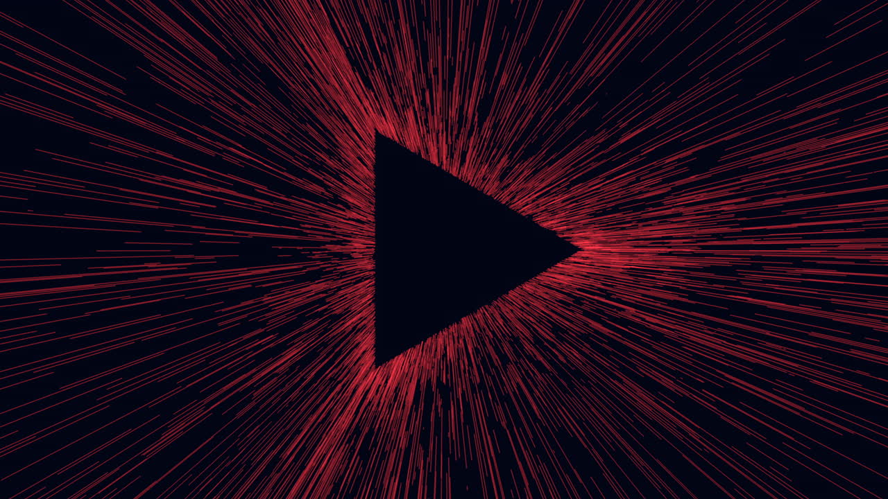 Dynamic black and white pyramid with radiating red lines