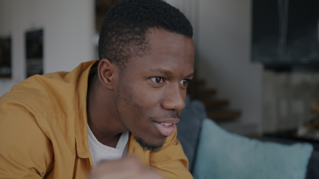 Man playing a video game