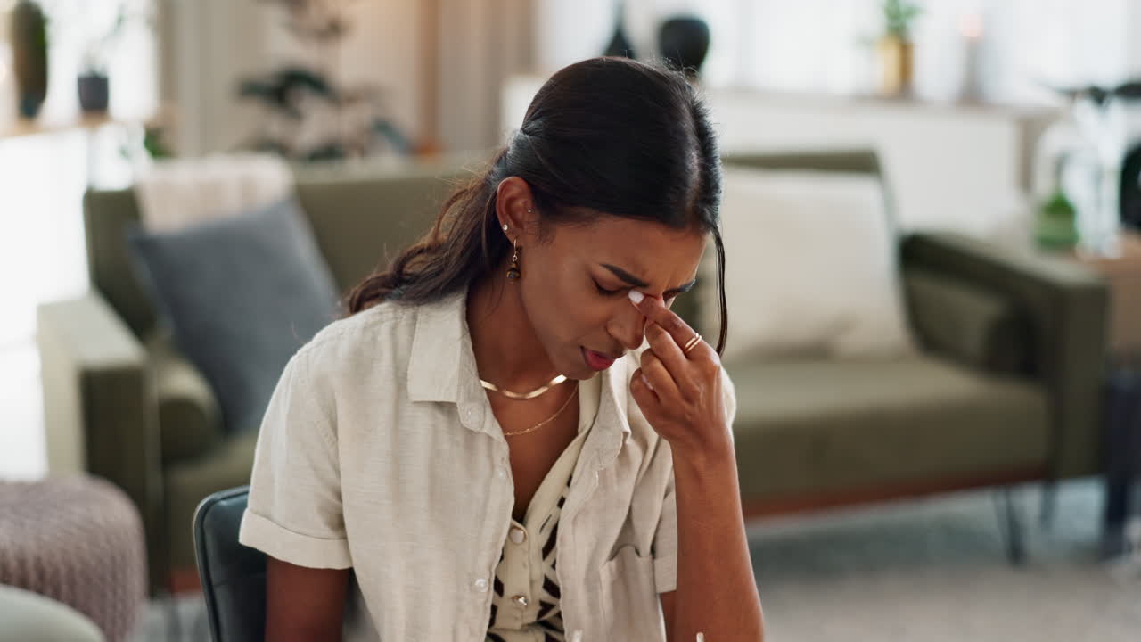mujer, dolor de cabeza y pérdida de visión