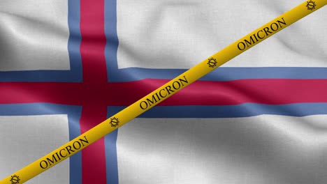 omicron variant and ban strip on faroe islands flag