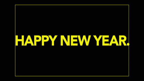 texto de feliz año nuevo en el marco en gradiente moderno negro