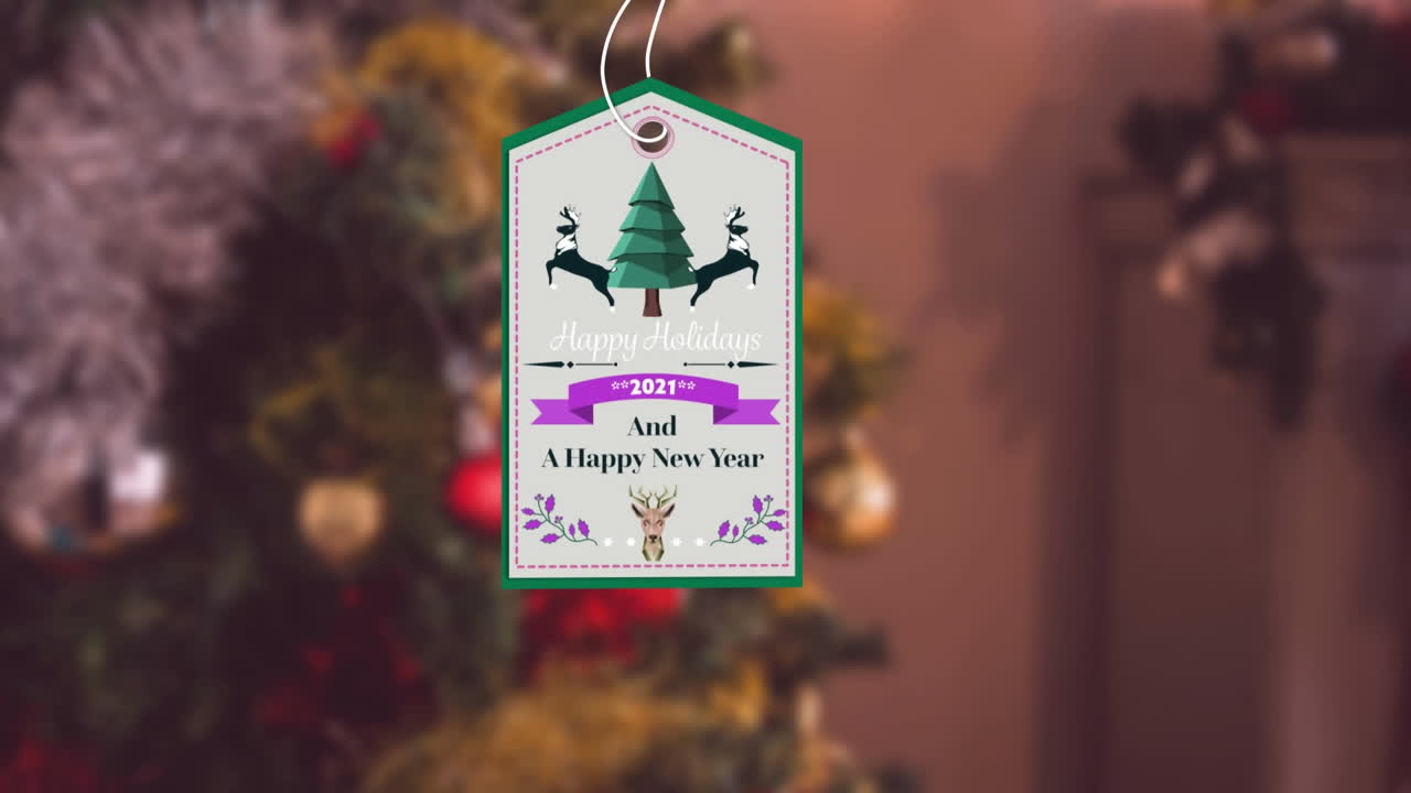 animación de felicitaciones de navidad texto y decoraciones