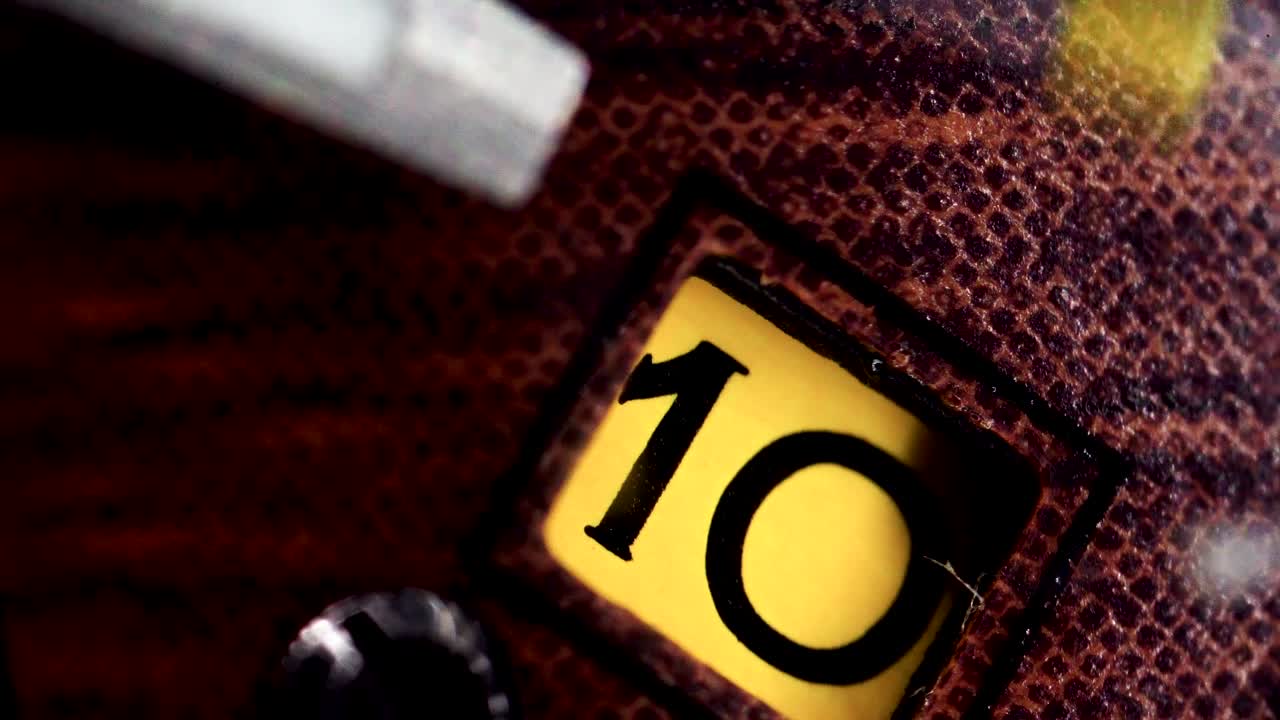 Macro shot of the date number on the wristwatch