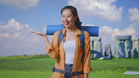 woman traveler at stonehenge