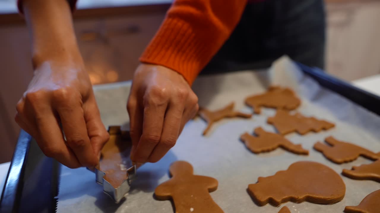 Making cookies with cookie cutters