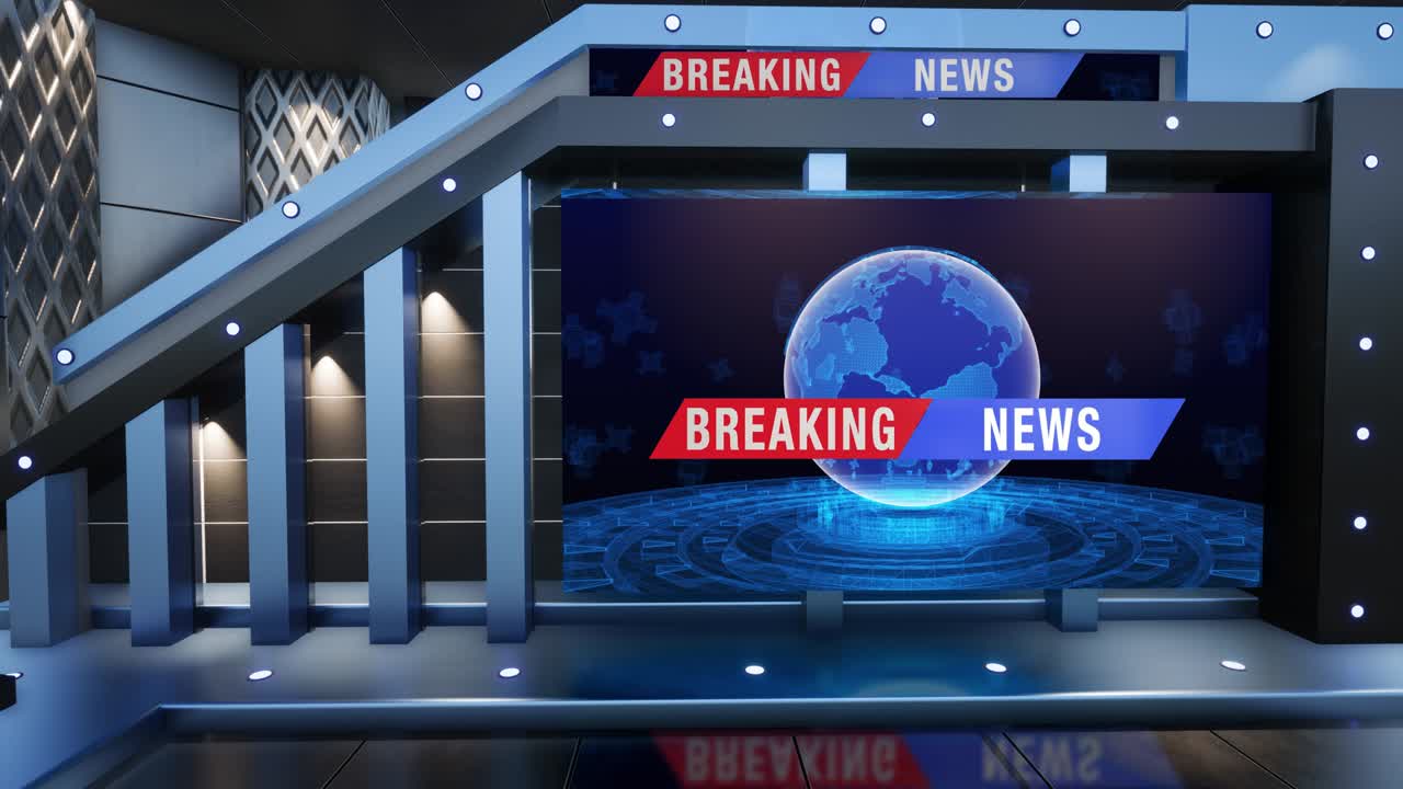 News TV Studio Set - Virtual Green Screen Background Loop