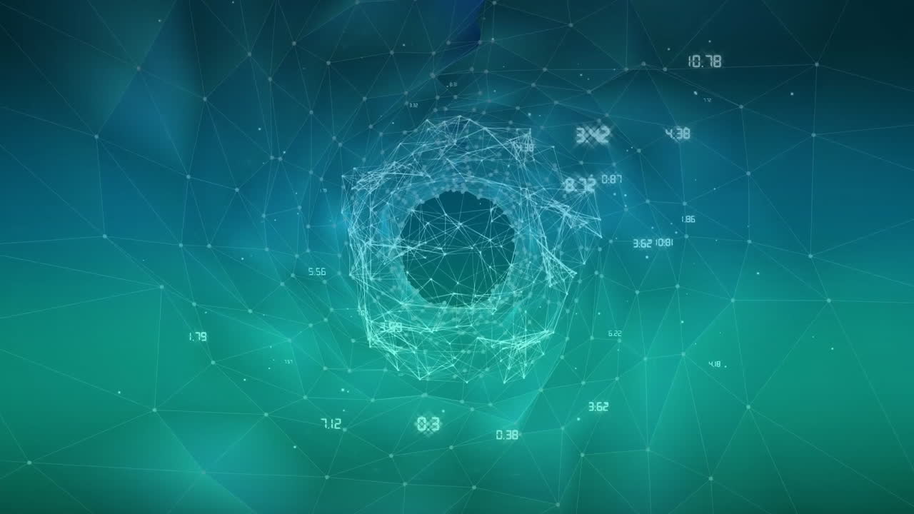 animación de la red de conexiones con procesamiento de datos en todo el mundo