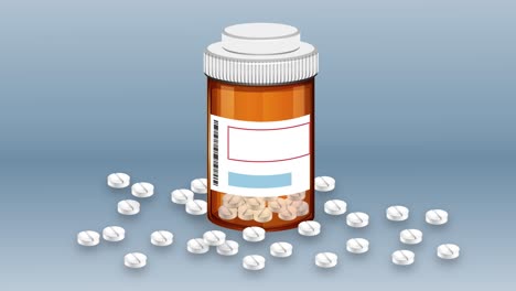 pills scatter around an open medicine bottle